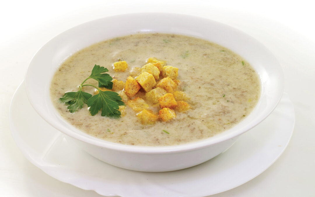 Mushroom broth with rusks