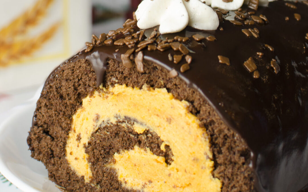 CHOCOLATE ROLL WITH PUMPKIN FILLING
