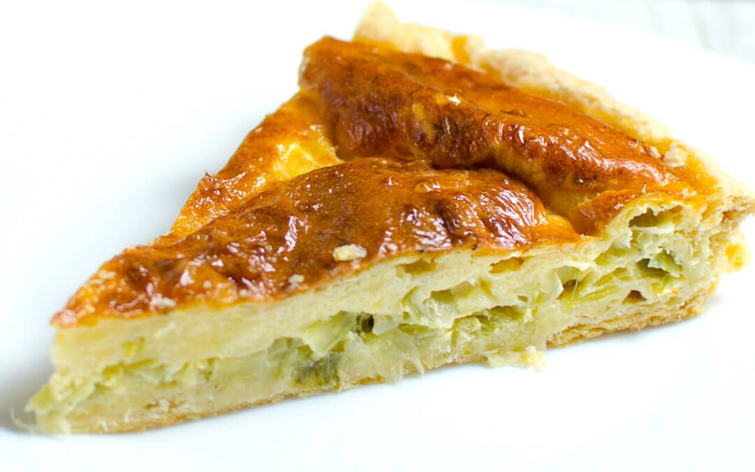 LEEK AND YELLOW CHEESE QUICHE